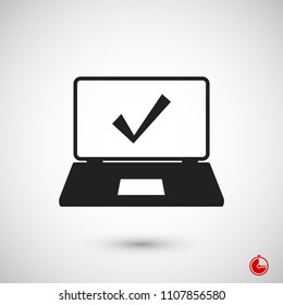 laptop icon, stock vector illustration flat design style