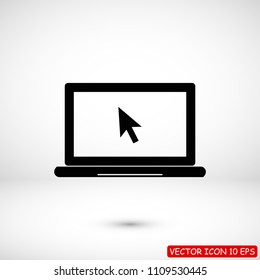 laptop icon, stock vector illustration flat design style