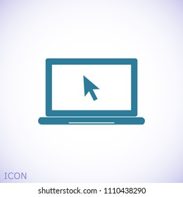 laptop icon, stock vector illustration flat design style