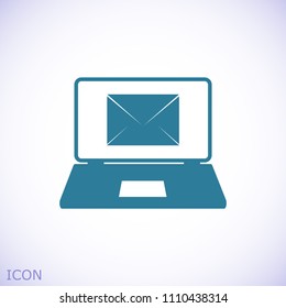 laptop icon, stock vector illustration flat design style