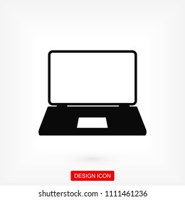 laptop icon, stock vector illustration flat design style