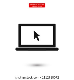 laptop icon, stock vector illustration flat design style
