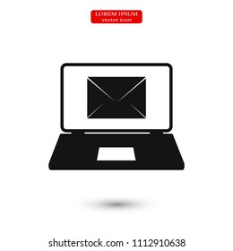 laptop icon, stock vector illustration flat design style