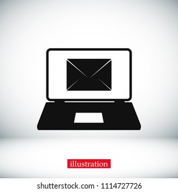 laptop icon, stock vector illustration flat design style
