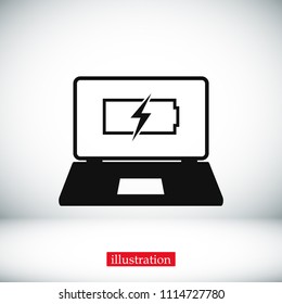 laptop icon, stock vector illustration flat design style