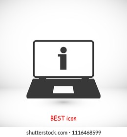 laptop icon, stock vector illustration flat design style