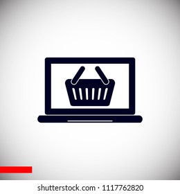 laptop icon, stock vector illustration flat design style