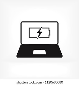 laptop icon, stock vector illustration flat design style