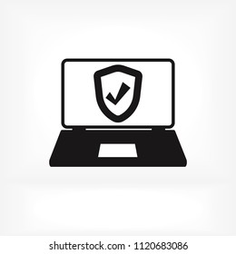 laptop icon, stock vector illustration flat design style