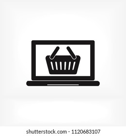 laptop icon, stock vector illustration flat design style