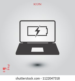 laptop icon, stock vector illustration flat design style