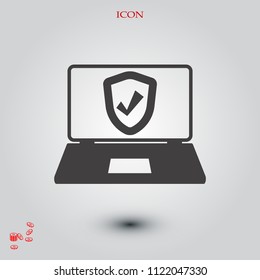laptop icon, stock vector illustration flat design style
