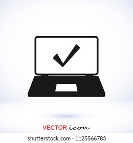 laptop icon, stock vector illustration flat design style