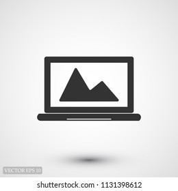 laptop icon, stock vector illustration flat design style