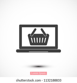 laptop icon, stock vector illustration flat design style