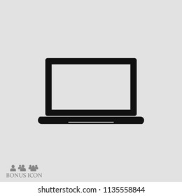 laptop icon, stock vector illustration flat design style