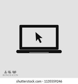 laptop icon, stock vector illustration flat design style