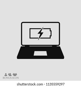 laptop icon, stock vector illustration flat design style