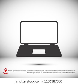 laptop icon, stock vector illustration flat design style