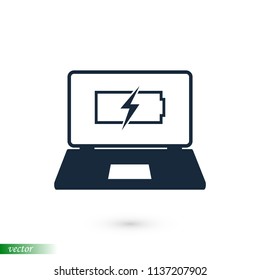 laptop icon, stock vector illustration flat design style