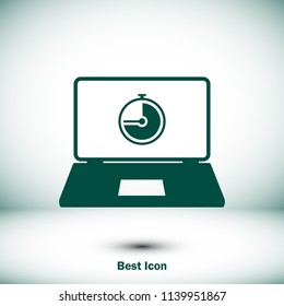 laptop icon, stock vector illustration flat design style