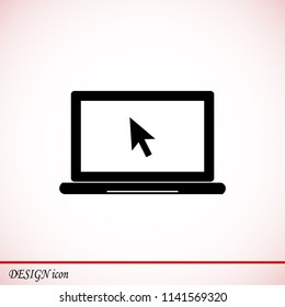 laptop icon, stock vector illustration flat design style