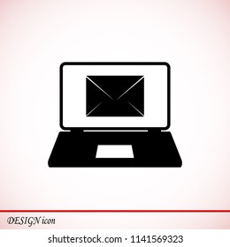 laptop icon, stock vector illustration flat design style
