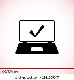 laptop icon, stock vector illustration flat design style