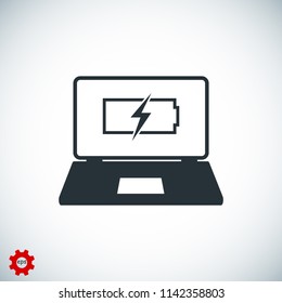 laptop icon, stock vector illustration flat design style