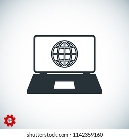 laptop icon, stock vector illustration flat design style