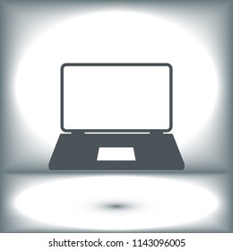 laptop icon, stock vector illustration flat design style