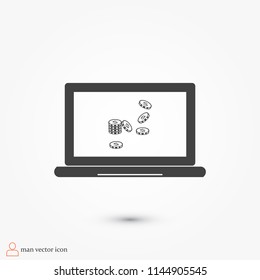 laptop icon, stock vector illustration flat design style