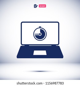 laptop icon, stock vector illustration flat design style