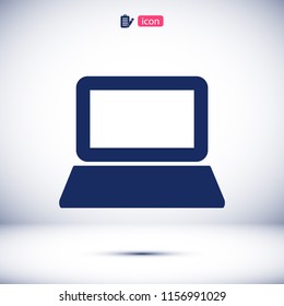 laptop icon, stock vector illustration flat design style