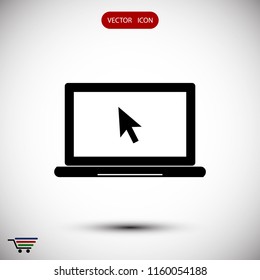 laptop icon, stock vector illustration flat design style