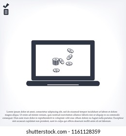 laptop icon, stock vector illustration flat design style