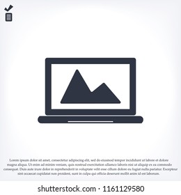 laptop icon, stock vector illustration flat design style