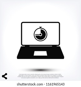 laptop icon, stock vector illustration flat design style