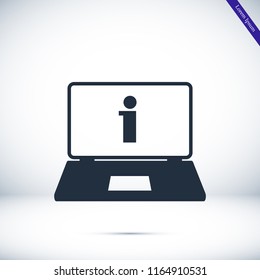 laptop icon, stock vector illustration flat design style