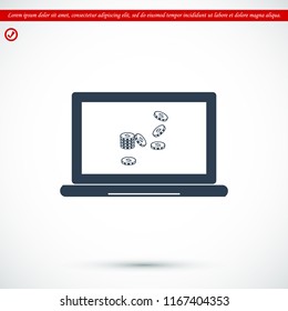 laptop icon, stock vector illustration flat design style