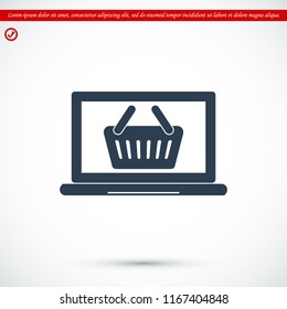 laptop icon, stock vector illustration flat design style