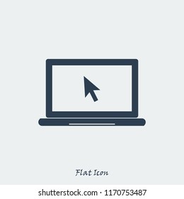 laptop icon, stock vector illustration flat design style