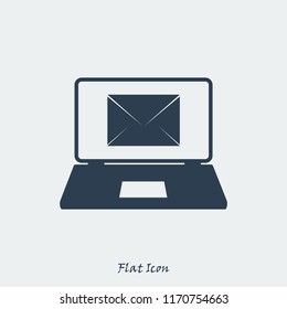 laptop icon, stock vector illustration flat design style