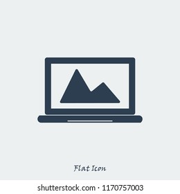 laptop icon, stock vector illustration flat design style