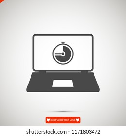 laptop icon, stock vector illustration flat design style