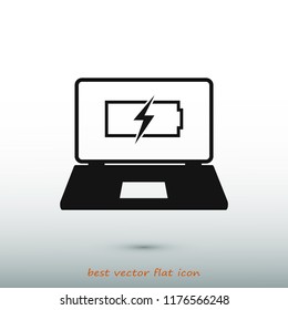 laptop icon, stock vector illustration flat design style