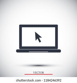 laptop icon, stock vector illustration flat design style