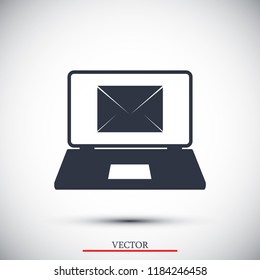 laptop icon, stock vector illustration flat design style