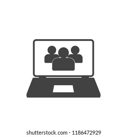 laptop icon, stock vector illustration flat design style