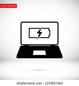 laptop icon, stock vector illustration flat design style